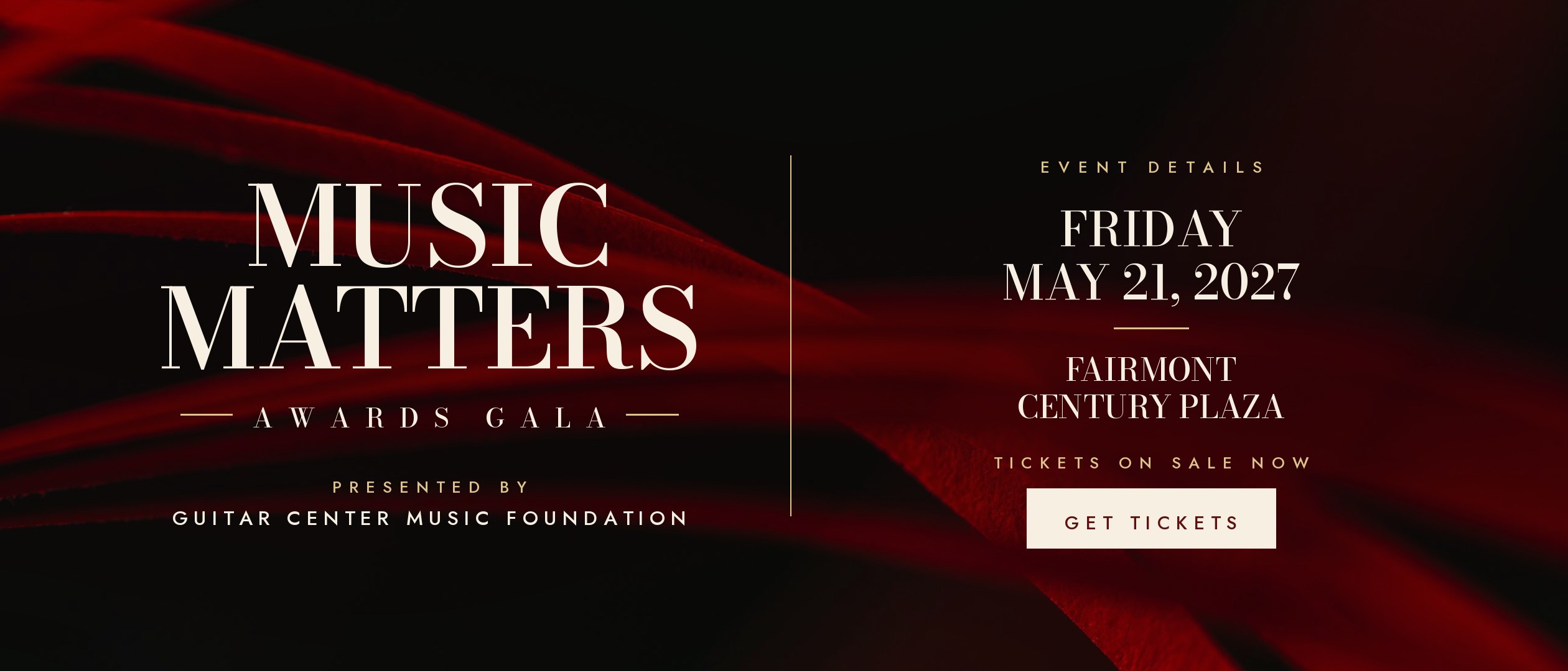 2027 GCMF Music Matters Award Gala- Tickets on Sale Now!